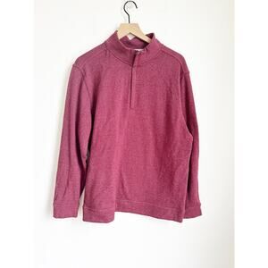 Walter Hagen Men's Clubhouse Midweight 1/4 Zip Golf Pullover Large Red Heathered